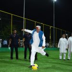 मुख्यमंत्री भूपेश बघेल ने गोल मारकर फुटबॉल ग्राउंड का किया उदघाटन