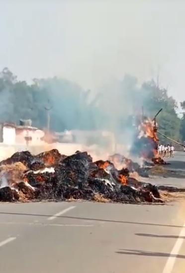 CG NEWS : बिजली की चपेट में आया धान से भरा ट्रैक्टर, धू-धू कर जला हजारों का धान, ड्राइवर ने ऐसे बचाई जान, देखें वीडियो 