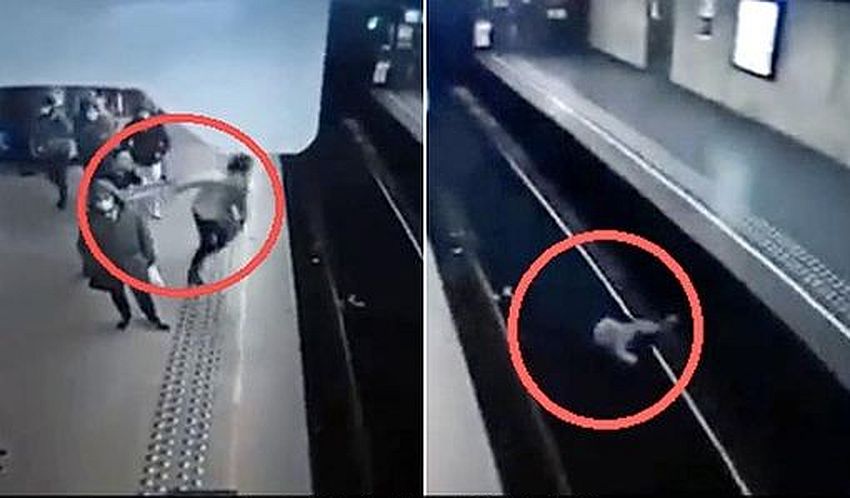 OMG : शख्स ने ट्रेन के सामने महिला को फेंका, फिर जो हुआ... देखें रौंगटे खड़े कर देने वाला VIDEO 