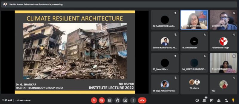 NIT में वास्तुकला विभाग द्वारा ऑनलाइन व्याख्यान कार्यक्रम का आयोजन 