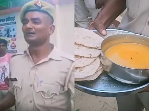 VIDEO : कॉन्स्टेबल ने खाने को लेकर रो-रोकर सुनाई अपनी व्यथा, तो सीएम पर भड़क गए लोग