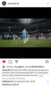Virat Kohli shared the picture of IND-PAK match, said- October 23 will always be special for me