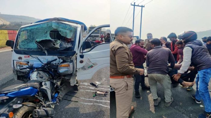 Accident: Violent collision between high speed bike and pickup, two killed, condition of 4 critical