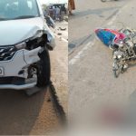 CG ACCIDENT: High speed Artiga and bike collide, two injured, motorcycle blown up