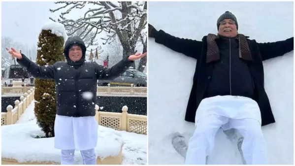 CM VIDEO : कश्मीर में मुख्यमंत्री बघेल ने उठाया बर्फबारी का लुफ्त, बर्फ में लेटकर खिंचाई फोटो, देखें वीडियो 