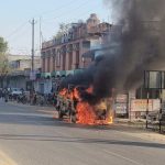 CG BREAKING: A bus full of school children was set on fire causing a stir.....