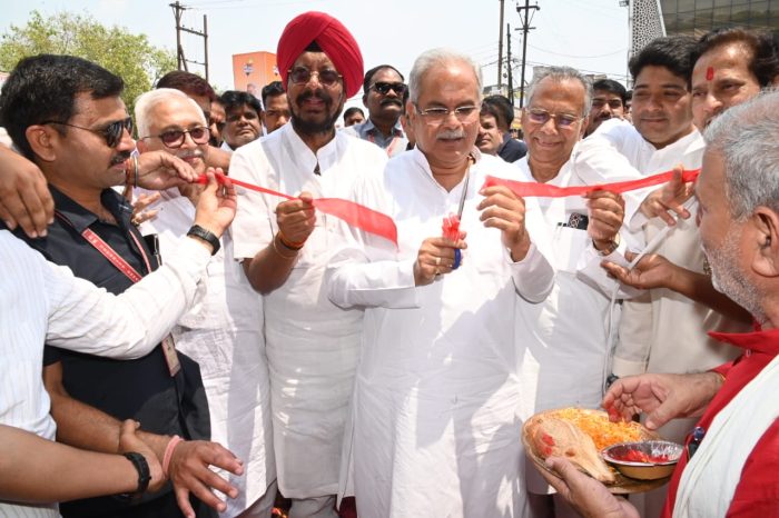 RAIPUR NEWS: Chief Minister Baghel inaugurated Fafadih Waltier Rail Line Fourlane Railway Under Bridge built at a cost of 28.11 crores