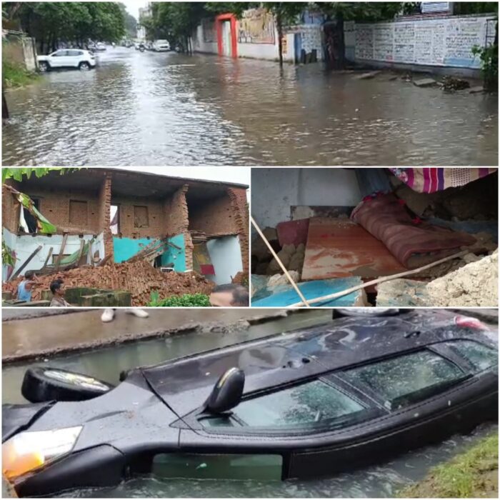 CG WEATHER NEWS : छत्तीसगढ़ में झमाझम बारिश से डूबे कई इलाके, कहीं भरभराकर गिरा मकान, तो कहीं डूबी कार, खुले नालियों से सड़क पर चलने से भय का माहौल   
