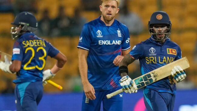 ENG vs SL, world cup 2023 : वर्ल्ड कप में इंग्लैंड की चौथी हार, श्रीलंका ने 8 विकेट से हराया, निसंका ने खेली 77 रन की पारी 