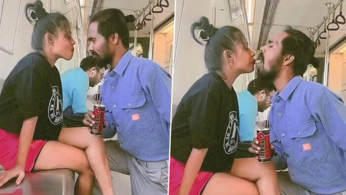 VIRAL VIDEO : दिल्ली मेट्रो में कपल ने एक दूसरे के मुंह से पी एनर्जी ड्रिंक, देखते ही यात्रियों ने फेर लीं नजरें, देखें वायरल वीडियो 