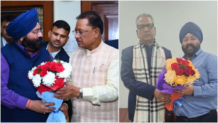 RAIPUR NEWS : छ्ग के नवनियुक्त मुख्यमंत्री विष्णु देव साय और प्रभारी ओम माथुर से मिले ग्रैंड ग्रुप के चेयरमैन गुरुचरण सिंह होरा, सीएम बनने पर दी बधाई