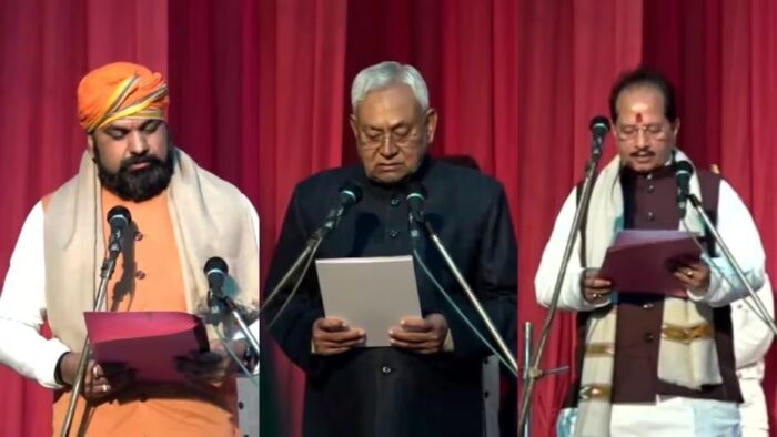 Bihar Oath Ceremony:  9वीं बार बिहार के मुख्यमंत्री बने नीतीश कुमार, दो डिप्टी सीएम समेत 8 मंत्रियों ने भी ली शपथ