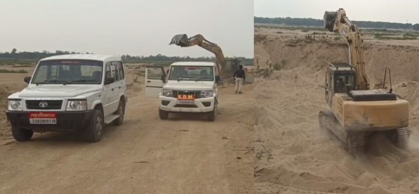 CG NEWS : अवैध घाट के रास्तों पर प्रशासन ने चलाई बुलडोजर, रेत तस्करों की बढ़ी मुसीबत