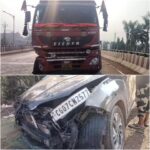 CG ACCIDENT NEWS : तेज रफ्तार कार और ट्रक में जोरदार भिड़ंत, एक युवती की मौत, युवक की हालत गंभीर  