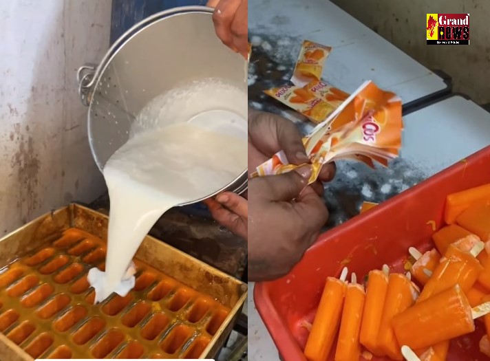 Orange ice cream: कहीं आप भी तो नहीं खाते 10 रूपए वाली ऑरेंज आइसक्रीम, मेकिंग प्रोसेस का घटिया तरीका देखें, वीडियो