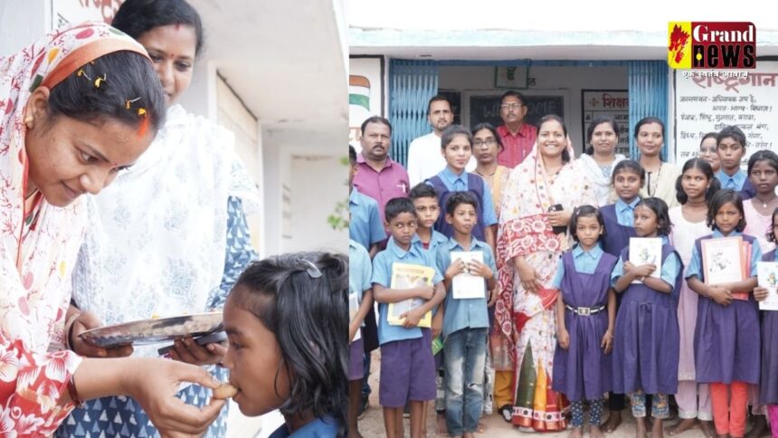Chhattisgarh School entrance ceremony : शाला प्रवेश उत्सव में शामिल हुई मंत्री लक्ष्मी राजवाड़े, बच्चों को मिठाई खिलायी और हाथ पकड़कर कक्षा में प्रवेश दिलायी