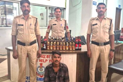 CG CRIME : पुलिस की कार्रवाई, 13 बीयर और 20 पाव अंग्रेजी शराब के साथ युवक गिरफ्तार 