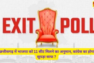 Lok Sabha Chunav Exit Poll Result 2024 : छत्तीसगढ़ में भाजपा को 11 सीट मिलने का अनुमान, कांग्रेस का होगा सूपड़ा साफ ? जानिए