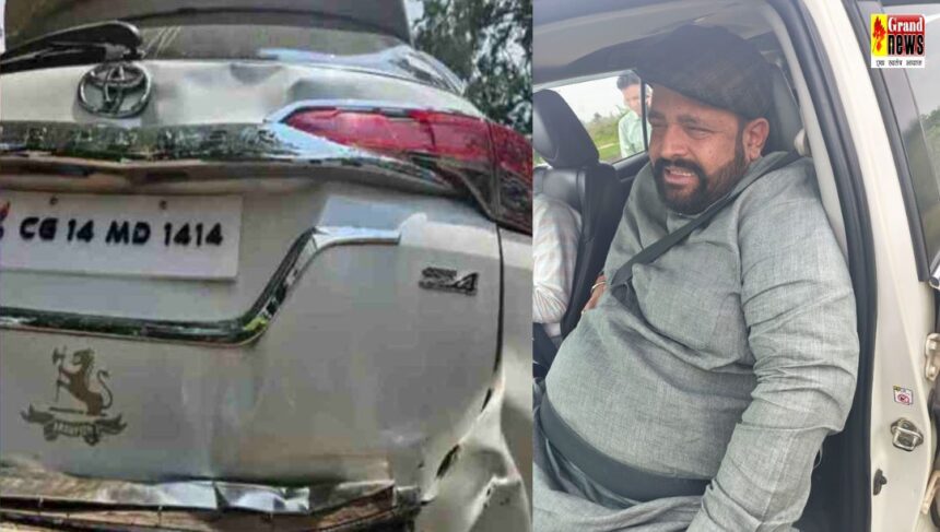 CG BREAKING : एक पेड़ मां के नाम कार्यक्रम में शिरकत करने जा रहे भाजपा नेता की कार को ट्रक ने मारी टक्कर