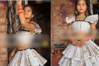VIDEO : लड़की ने कपड़े की जगह अखबार से बना लिया ड्रेस, देखकर याद आ जाएगी Urfi Javed