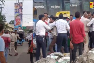 Viral video : विवाद को रोकने पहुंचे पुलिसकर्मी के साथ ही नशेड़ी ने किया विवाद, वीडियो हुआ वायरल