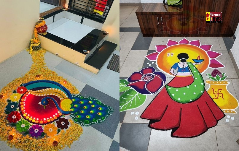 Rangoli Designs: दीपावली की रोशनी में रंगोली के रंगों का जादू बिखेरें! देखें खूबसूरत डिज़ाइन की झलक