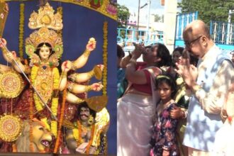 DURGA POOJA : बंगाली समिति ने धूमधाम से मनाई गई दुर्गा अष्टमी, राज्यपाल रमन डेका बने मुख्य अतिथि