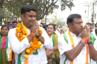 Raipur South by-election 2024 : कांग्रेस के शक्ति प्रदर्शन में उमड़ा जनसैलाब, आकाश शर्मा बोले- बदलाव के मूड में है दक्षिण की जनता