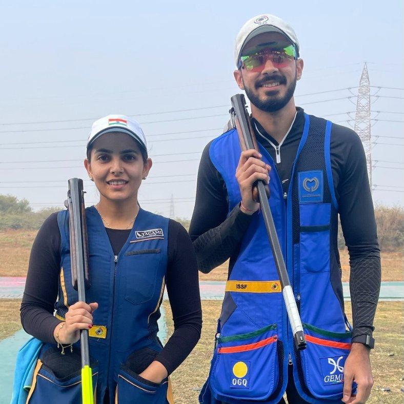  Shooting Championship : पेरिस ओलंपिक में माहेश्वरी और अनंतजीत की जोड़ी ने स्कीट मिश्रित टीम खिताब जीता 