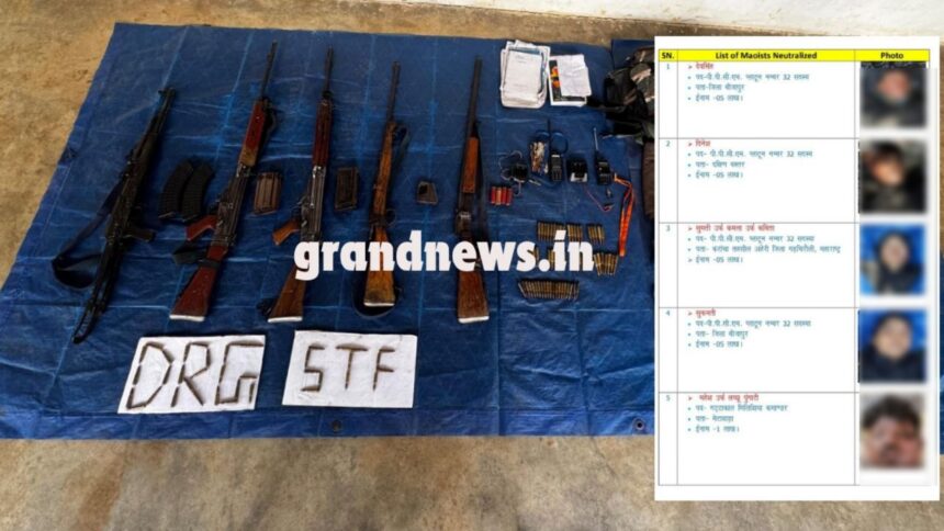 CG Naxal encounter revealed : अबूझमाड़ मुठभेड़ में 21 लाख के पांच नक्सलियों का एनकाउंटर, सभी के शव बरामद 