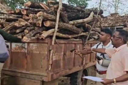 CG : खुड़िया जंगल से तस्करी की कोशिश नाकाम, अवैध लकड़ी से भरा ट्रैक्टर ज़ब्त