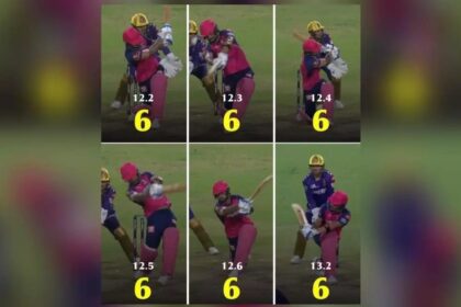 IPL 2025 KKR vs RR : 6,6,6,6,6,6... रियान पराग ने मारे लगातार 6 छक्के, बनाया रिकॉर्ड 