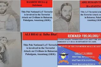 Pahalgam Attack : पहलगाम अटैक के आतंकियों के पोस्टर जारी, सूचना देने वाले को मिलेगा 20-20 लाख का इनाम