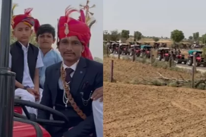 Unique Marriage : एक बारात ऐसी भी... शादी में 121 ट्रैक्टर से गए 300 बाराती Jodhpur unique marriage