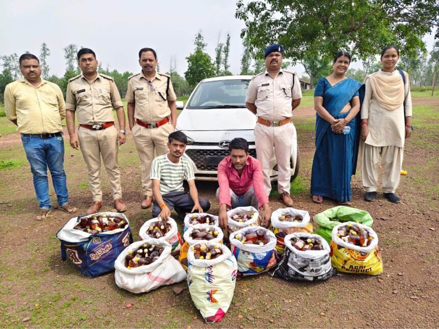CG Crime : आबकारी विभाग की बड़ी कार्रवाई, 135 बल्क लीटर अवैध देशी मदिरा और कार जब्त