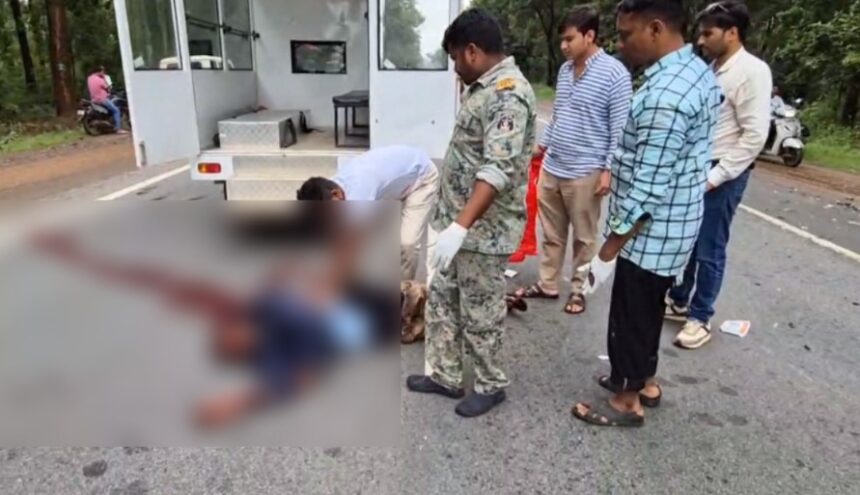 CG ACCIDENT : तेज रफ्तार माजदा की ठोकर से बाइक सवार की मौत