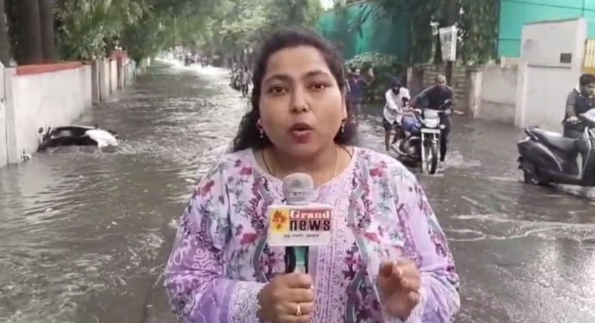 CG : नगर निगम की लापरवाही आई सामने, कुड़ूदंड़ मार्ग में भरा नाली का गंदा पानी